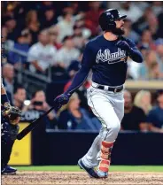  ?? ORLANDO RAMIREZ / The Associated Press ?? Atlanta’s Nick Markakis is looking for his first-career All-Star Game appearance after 13 years in the MLB.