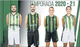  ?? FOTO: PENYA.COM ?? Ventura, Ribas, Turrión y Soler, con los nuevos modelos de camisetas