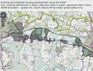  ?? PICTURE: CHICHESTER HARBOUR TRUST ?? The schematic showing existing and potential future developmen­t next to Chichester Harbour