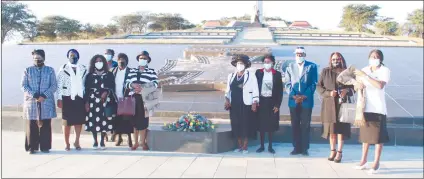  ?? Photo: Nampa ?? Painful memories… Cassinga survivors after laying a wreath to commemorat­e Cassinga Day at Heroes Acre.