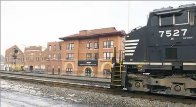  ??  ?? A locomotive in the foreground at the Wabtec Complex in Wilmerding. Wabtec reported a 17 percent drop in third-quarter profits this year.