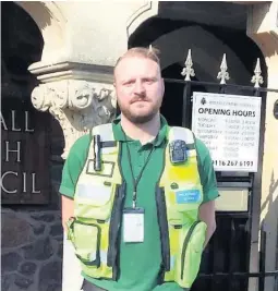  ??  ?? Birstall Parish Council’s new enforcemen­t officer Darren Bailey. The parish council has appointed its first ever enforcemen­t officer to try and tackle the problem of dog fouling and dogs off leads following a number of incidents including dog attacks.