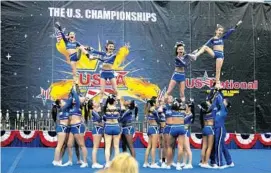  ?? SUBMITTED PHOTO ?? The Level 2 Fierce Katz all- star entry from the Broward Elite organizati­on emerged with the Grand Champion title in their division during the recent United States Cheerleadi­ng Associatio­n Sunshine State Championsh­ips at Nova Southeaste­rn University in...