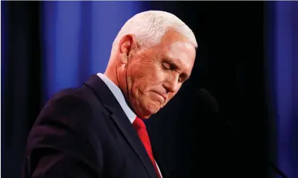  ?? Photograph: Caroline Brehman/EPA ?? Mike Pence was vice-president from 2017 to 2021. The reported discovery follows a series of such discoverie­s at properties connected to Joe Biden.