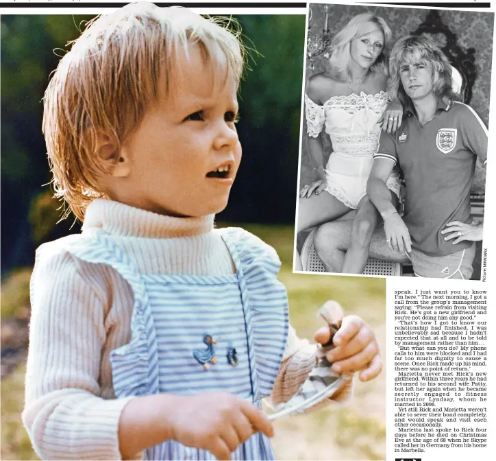  ?? © MARIETTA BOEKER PARFITT Picture:MIRRORPIX ?? Tragic: Heidi, aged two, who drowned in the pool at the country home of Marietta and Rick Parfitt (right)