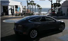  ?? Photograph: Patrick T Fallon/AFP/Getty Images ?? Tesla crashes happened while vehicles were using Autopilot, Full Self-Driving, Traffic Aware Cruise Control or other driver-assist systems that have some control over speed and steering.