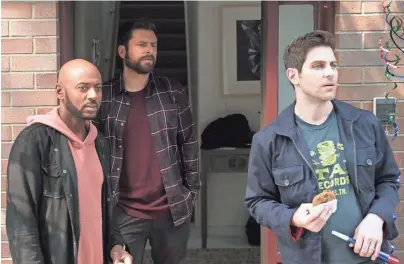  ?? EIKE SCHROTER/ABC ?? From left, Romany Malco, James Roday and David Giuntoli play men who already are dealing with serious issues who must adjust to a friend's suicide in ABC’s “A Million Little Things.”