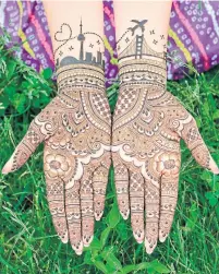  ?? DIVYA PATEL ?? This henna art by Divya Patel represents a couple who met in Toronto and moved to San Francisco together.