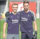  ?? FOTO: FCB ?? Oriol Busquets y Ezkieta, posando