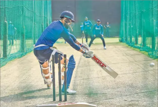  ?? PTI PHOTO ?? ■ Virat Kohli during a practice session on the eve of the second T20 Internatio­nal in Mohali on Monday. The India skipper has 21 half-centuries in 70 T20 games.