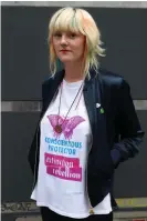  ??  ?? Co-founder of the environmen­tal action group Extinction Rebellion, Clare Farrell. Photograph: Isabel Infantes/AFP via Getty Images