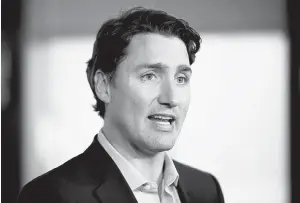  ?? ADRIAN WYLD / THE CANADIAN PRESS ?? In Monday’s speech, Liberal Leader Justin Trudeau asserted that the Canadian dream
“has been taken from too many for the benefit of too few for too long.”