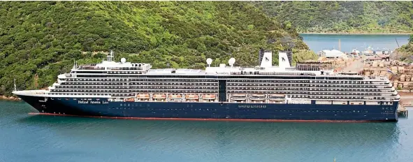  ?? STUFF ?? The Noordam, shown docked in Picton, will be the largest cruise ship to visit Timaru this summer. It can carry up to 1900 passengers and will make four visits.