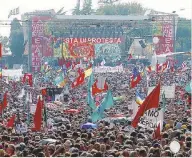  ?? LaPresse ?? In piazza Manifestaz­ione a San Giovanni, Roma