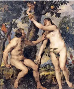  ??  ?? NAKED TRUTH: Nina Kossman, a city-paid teacher, was removed from the Islamic Razi School in Queens after she showed students this Peter Paul Rubens painting of a nude Adam and Eve.