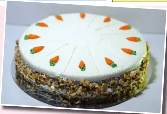  ??  ?? CARROT Cake with Pineapple and Walnuts
