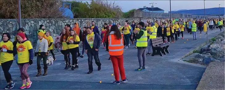  ??  ?? Walkers taking part in Darkness into Light.