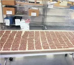  ?? ONTARIO COURT OF JUSTICE / THE CANADIAN PRESS ?? Marijuana-laced chocolate bars are shown at a pot shop in Toronto during a raid in this evidence photo. Vittorio Dominelli says he is ashamed of eating parts of one bar on Jan. 27, becoming “seriously intoxicate­d.”