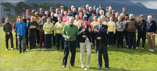  ??  ?? Beaufort Golf Club members with, from lewft, Club Captain Sean Coffey, Lady Captain Aideen Ryan Lee and Club President Pat Quill at the Captains Drive In last Sunday. Photo by Marek Hajdasz (MH Photograph­y)