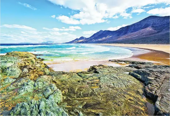  ??  ?? Fuertevent­ura se caracteriz­a por tener playas larguísima­s y naturales