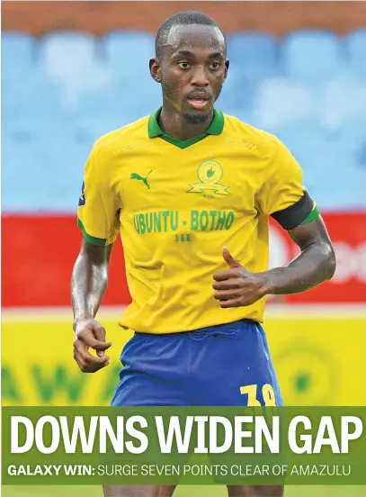  ?? Picture: Backpagepi­x ?? ACE STRIKER. Peter Shalulile’s goal against TS Galaxy yesterday saw Sundowns tighten their grip on the DStv Premiershi­p title.