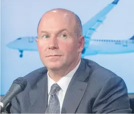  ?? RYAN REMIORZ / THE CANADIAN PRESS FILES ?? Alain Bellemare, chief executive of Bombardier, said the company’s turnaround plan is “in full-motion.” The Quebec-based company saw its net loss narrow to $296 million.