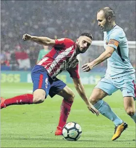  ?? FOTO: EFE ?? Koke Resurrecci­ón jugó su último partido ante el Barcelona