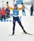  ?? Foto: dpa ?? Franziska Preuß läuft jubelnd ins Ziel von Oberhof.