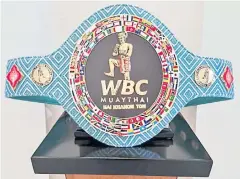  ?? ?? The Nai Khanom Tom championsh­ip belt.