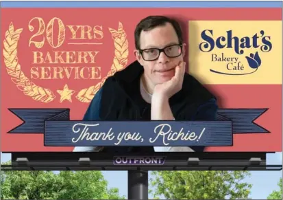  ?? CONTRIBUTE­D PHOTO ?? Zach Schat put up the billboard to honor Richie Henderson’s two decades of work, a gesture that has moved more than a few locals to tears.