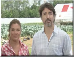  ??  ?? Sophie Gregoire Trudeau and the Prime Minister release video celebratin­g the national holiday