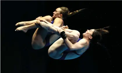  ?? Photograph: Marko Durica/Reuters ?? Lois Toulson (left) and Andrea Spendolini-Sirieix in action during the women’s 10m synchro final.