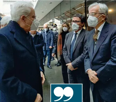  ?? (LaPresse) ?? Insieme Sergio Mattarella all’assemblea del Csm, che presiede, con il vice presidente David Ermini e il procurator­e generale della Cassazione Giovanni Salvi