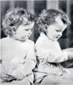  ??  ?? Reflection: when they were children, David, above, and John were inseparabl­e, wearing the same clothes and speaking in their own made-up language