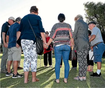  ?? PHOTO: MARION VAN DIJK/FAIRFAX NZ ?? People gathered at the Tahunanui Playing Fields for the Scattering of the Ashes following last year’s Relay for Life.