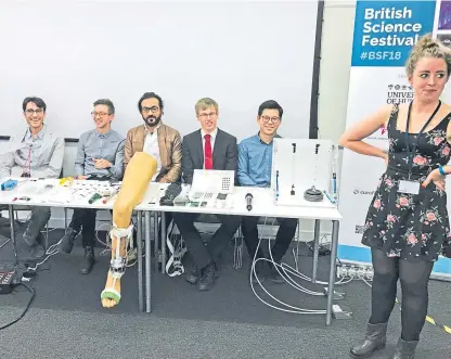  ?? Picture: PA. ?? Scientists discuss the “right trousers” technology at the British Science Festival in Hull.