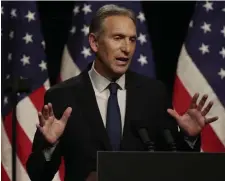  ?? AP ?? POLITICAL AMBITIONS: Former Starbucks CEO Howard Schultz said he is considerin­g running for president in 2020.