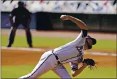  ?? JOHN BAZEMORE — THE ASSOCIATED PRESS ?? Braves starting pitcher Ian Anderson throws against the Reds in Game 2 of their NL wild-card series Thursday.