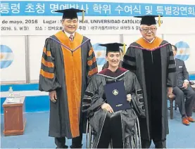  ?? EFE ?? Honoris causa. Michetti es distinguid­a ayer en Corea del Sur.