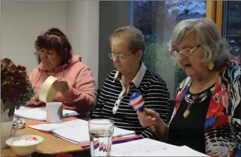  ??  ?? Margaret Gaughan, Daphne Stewart and Anne Mahon all getting into the swing of things.