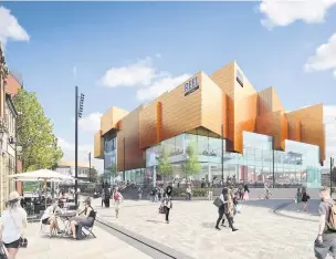  ??  ?? ●●Artist’s impression of Rochdale Riverside shopping and leisure centre