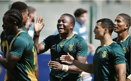  ?? Photo DR ?? Les Baby Boks ont le sourire. Après le match nul en phase de poules, ils ont vaincu les Bleuets et terminent à la troisième place.