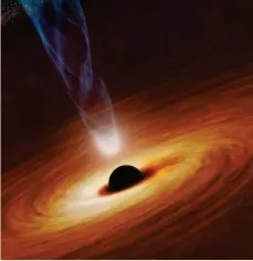  ??  ?? Buco nero La massa di un buco nero è miliardi di volte più grande di quella del sole