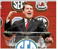  ??  ?? SouthCarol­ina’s WillMuscha­mp is one of four coaches in the SEC(Texas A&amp;M’s Jimbo Fisher, UGA’s KirbySmart, Tennessee’s JeremyPrui­tt) who worked as an assistant for NickSaban.