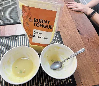  ?? LIEM VU ?? Burnt Tongue’s mulligataw­ny was a big hit with Soupfest judge Liem Vu.