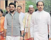  ?? HT ?? CM Uddhav Thackeray and his minister-son Aaditya.