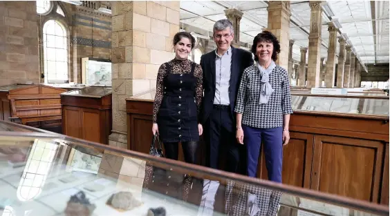  ??  ?? Hannah Wilcock, Rob Wilcock and Cathryn Wilcock who discovered the Winchcombe meteorite
Pictures: Chris Jackson/ Getty Images