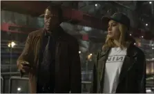  ?? DISNEY-MARVEL VIA THE ASSOCIATED PRESS ?? Samuel L. Jackson is a younger Nick Fury, left, with Brie Larson in a scene from “Captain Marvel. New digital de-aging techniques have shaved decades from Jackson’s face.