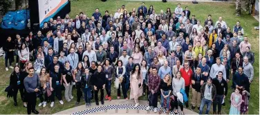  ??  ?? ↑
Kauffman fellows stand together for a group picture.