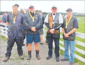  ??  ?? BRONZE medallists at the Clay Target World Championsh­ips in Wagga Wagga Australia. From left: Dave Smith (Dannevirke), Roger Bidois (Dannevirke), Paul Black (Nelson), Vance Butcher (Woodville).